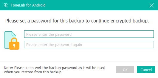 set backup password