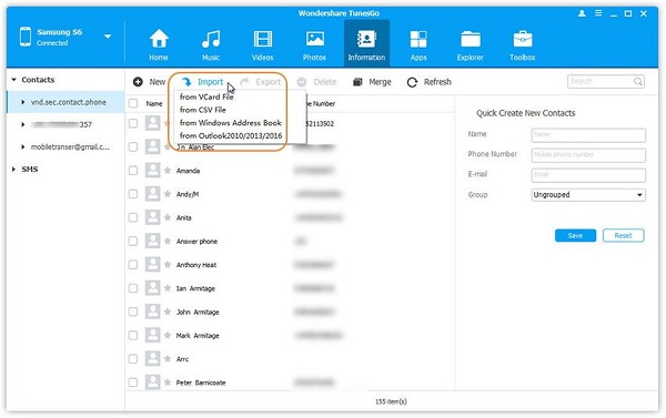 how to import contacts to outlook for 2016