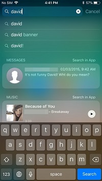search old messages via spotlight search