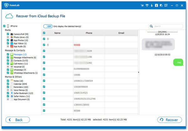 get back lost iphone data from icloud backup selectively
